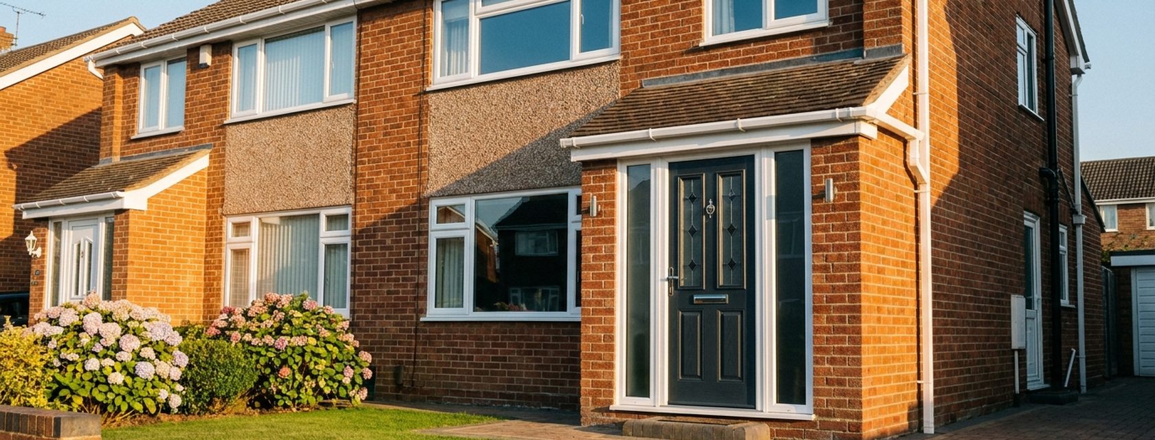 A finished home with new windows, doors and roofline